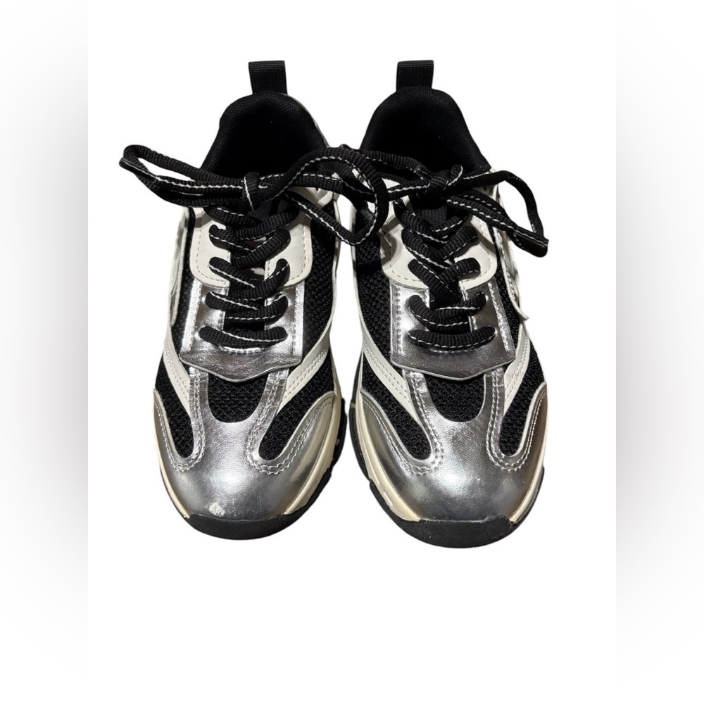 Steve Madden Silver and Black Sneakers size 3